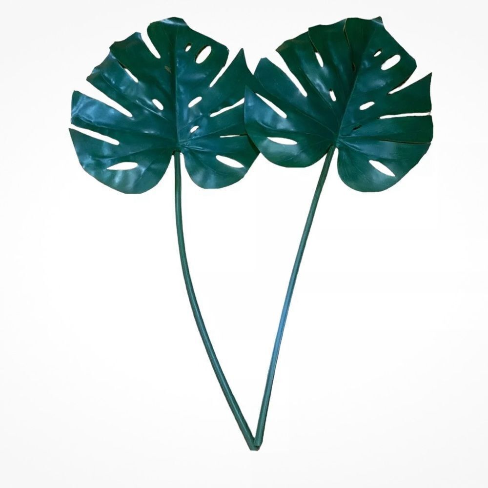 2 NEW IKEA Smycka Artificial Leaf Monstera/green 31 ½"